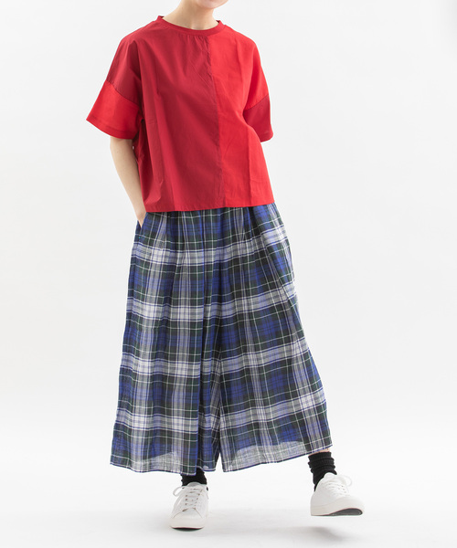 nop de nod（ノップドゥノッド）の「ラミータータンチェックキュロット（スカート・レディース・グリーン/ダークブルー/ネイビー・M）」の20枚目の写真