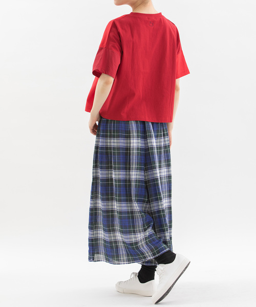 nop de nod（ノップドゥノッド）の「ラミータータンチェックキュロット（スカート・レディース・グリーン/ダークブルー/ネイビー・M）」の18枚目の写真