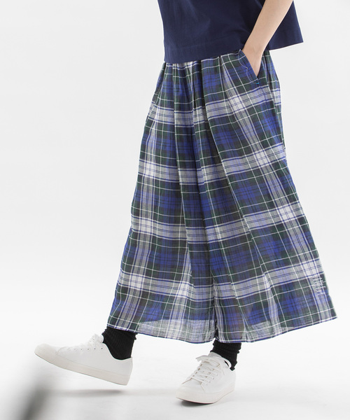 nop de nod（ノップドゥノッド）の「ラミータータンチェックキュロット（スカート・レディース・グリーン/ダークブルー/ネイビー・M）」の17枚目の写真
