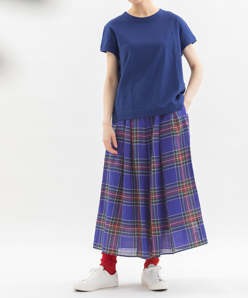 nop de nod（ノップドゥノッド）の「ラミータータンチェックキュロット（スカート・レディース・グリーン/ダークブルー/ネイビー・M）」の5枚目の写真