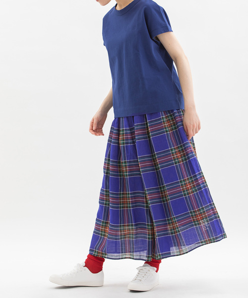 nop de nod（ノップドゥノッド）の「ラミータータンチェックキュロット（スカート・レディース・グリーン/ダークブルー/ネイビー・M）」の4枚目の写真