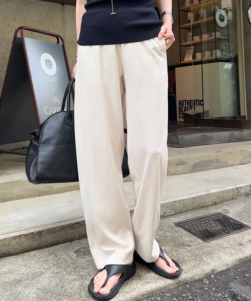 KOBE LETTUCE（コウベレタス）の「大人のポンチカーブパンツ（その他パンツ・レディース・ネイビー/アイボリー/グレイッシュベージュ/ブラック/グレー・M/TM/PM）」の2枚目の写真
