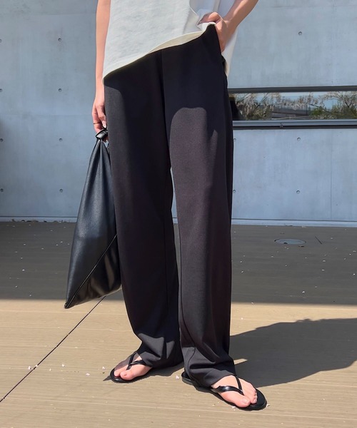 KOBE LETTUCE（コウベレタス）の「大人のポンチカーブパンツ（その他パンツ・レディース・ネイビー/アイボリー/グレイッシュベージュ/ブラック/グレー・M/TM/PM）」の3枚目の写真
