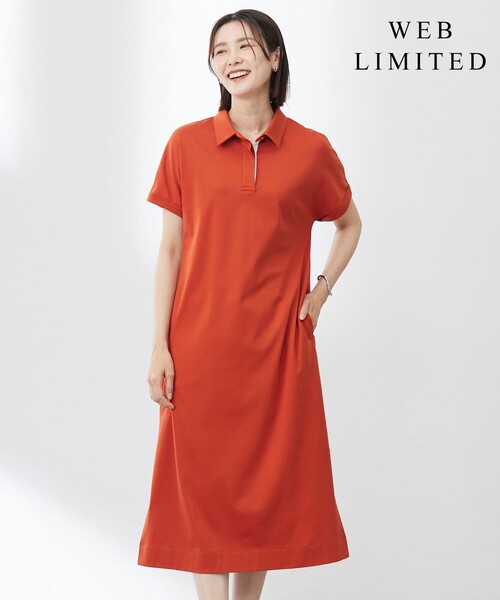 J.PRESS(ジェイプレス)の「【WEB限定カラーあり・洗える】コンパクトコットンスムース ポロワンピース(ワンピース・レディース・グレー系/ネイビー系/オレンジ系/ブラック系・T13/T15)」の4枚目の写真