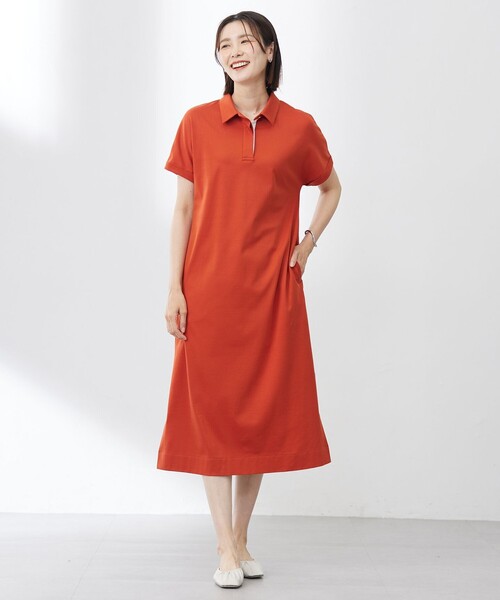 J.PRESS(ジェイプレス)の「【WEB限定カラーあり・洗える】コンパクトコットンスムース ポロワンピース(ワンピース・レディース・グレー系/ネイビー系/オレンジ系/ブラック系・T13/T15)」の18枚目の写真