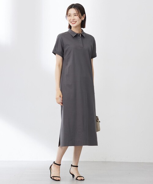J.PRESS(ジェイプレス)の「【WEB限定カラーあり・洗える】コンパクトコットンスムース ポロワンピース(ワンピース・レディース・グレー系/ネイビー系/オレンジ系/ブラック系・T13/T15)」の16枚目の写真