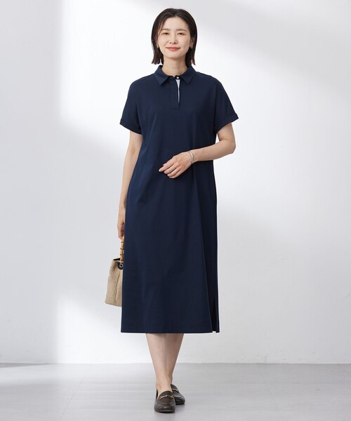 J.PRESS(ジェイプレス)の「【WEB限定カラーあり・洗える】コンパクトコットンスムース ポロワンピース(ワンピース・レディース・グレー系/ネイビー系/オレンジ系/ブラック系・T13/T15)」の15枚目の写真