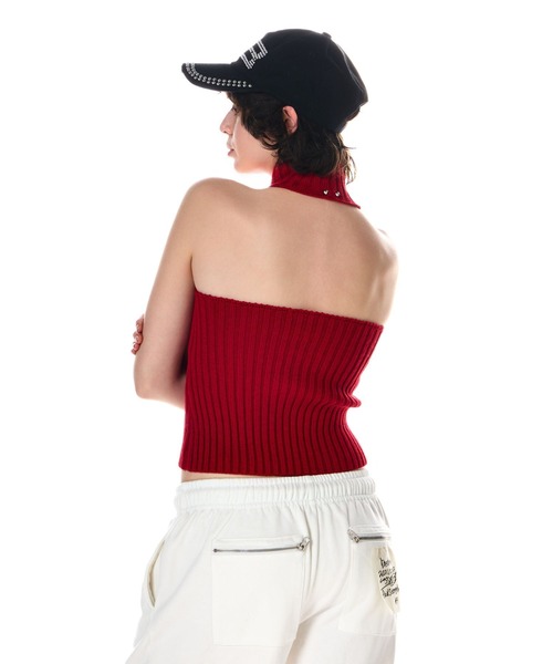 BEEDEN（ビーデン）の「HALTER KNIT ZIP UP TOPS（タンクトップ・レディース・ブラック/グレー/レッド・FREE）」の15枚目の写真