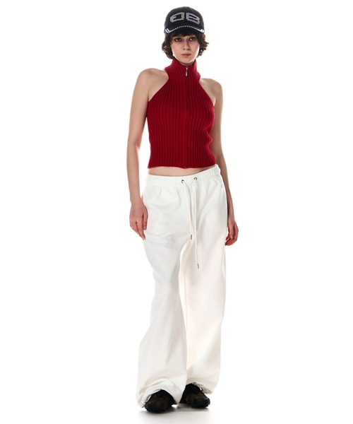 BEEDEN（ビーデン）の「HALTER KNIT ZIP UP TOPS（タンクトップ・レディース・ブラック/グレー/レッド・FREE）」の5枚目の写真