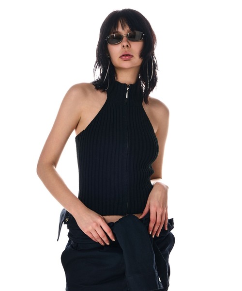 HALTER KNIT ZIP UP TOPS（タンクトップ）｜BEEDEN（ビーデン