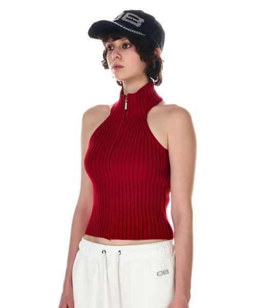 BEEDEN（ビーデン）の「HALTER KNIT ZIP UP TOPS（タンクトップ・レディース・ブラック/グレー/レッド・FREE）」の17枚目の写真