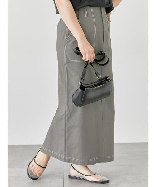 Lugnoncure(ルノンキュール)の「配色ステッチスカート《2025summer catalog item》(スカート・レディース・グレー/ベージュ/ブラック・F)」の6枚目の写真