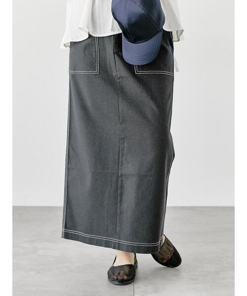 Lugnoncure(ルノンキュール)の「配色ステッチスカート《2025summer catalog item》(スカート・レディース・グレー/ベージュ/ブラック・F)」の9枚目の写真