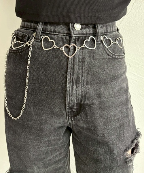 kutir(クティール)の「kutirlune/ハートチェーンベルト(ベルト・レディース・シルバー・FREE)」の3枚目の写真