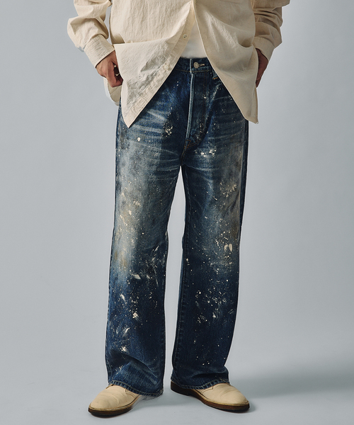 JOURNAL STANDARD J.S HOMESTEAD(ジャーナルスタンダードホームステッド)の「J.S.Homestead / エイジングデニム ワイド5ポケ ペイント(デニムパンツ・メンズ・ネイビー・SMALL/MEDIUM/LARGE)」の4枚目の写真