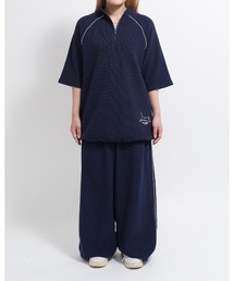VIVASTUDIO（ビバスタジオ）の「ワッフルセットアップトップス/PIPING HALF ZIP TOPS（Tシャツ/カットソー）」