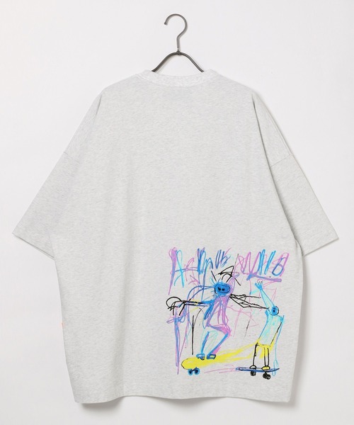 GEORGE'S（ジョージズ）の「ラクガキプリントTシャツ（Tシャツ/カットソー・メンズ・ホワイト/杢グレー・MEDIUM/LARGE）」の4枚目の写真