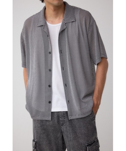 AZUL by moussy(アズールバイマウジー)の「アソートデザインメッシュシャツ(シャツ/ブラウス・メンズ・ホワイト系その他/グレー系その他/ホワイト系その他2/ブラック系その他・MEDIUM/LARGE)」の4枚目の写真