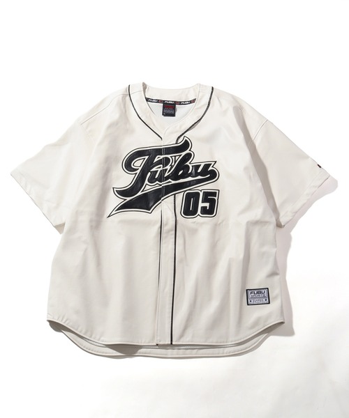 【激レア】　FUBU (フブ) Uptown アメリカン　スポーツシャツ 05 セール】【FUBU/フブ】FAUX LEATHER BASEBALL SHIRT/エコレザー