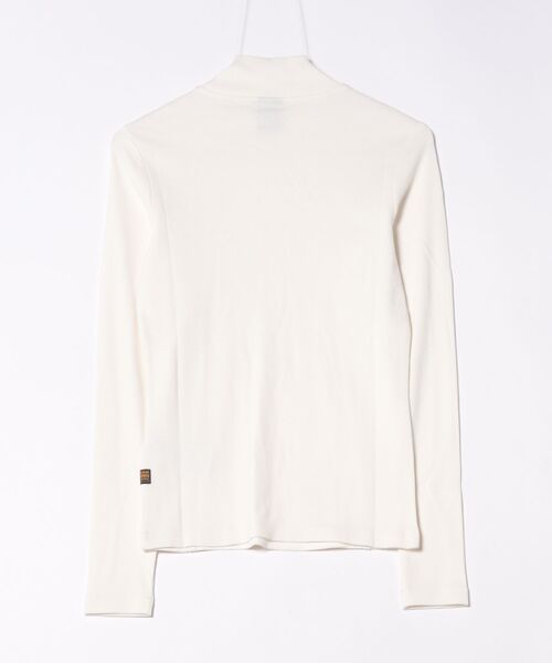 G-STAR（ジースター）の「A-Line Slim Rib Mock T-Shirt/フロントシームデザインスリムリブモックネックTシャツ（Tシャツ/カットソー・レディース・オフホワイト/ダークブラック・SMALL/MEDIUM/X-SMALL）」の10枚目の写真