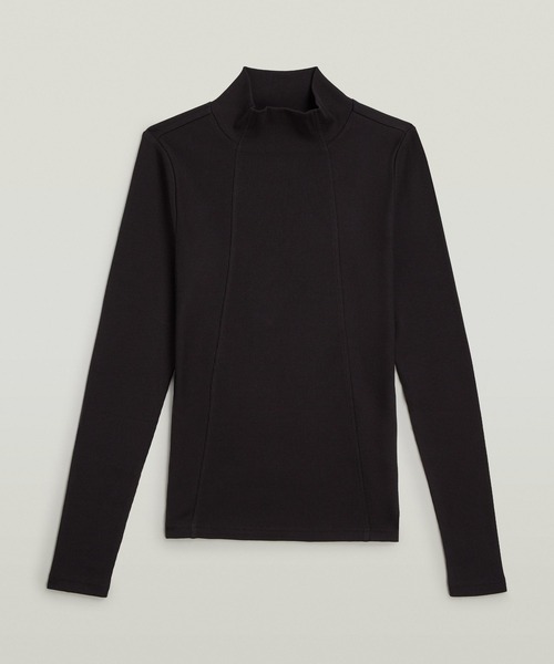 G-STAR（ジースター）の「A-Line Slim Rib Mock T-Shirt/フロントシームデザインスリムリブモックネックTシャツ（Tシャツ/カットソー・レディース・オフホワイト/ダークブラック・SMALL/MEDIUM/X-SMALL）」の12枚目の写真