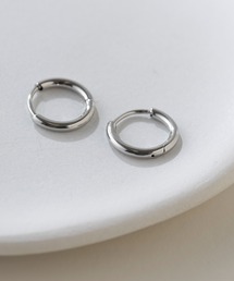 【MAISON BREEZE】ピアス ステンレス 細幅 丸甲 直径1.1cm ミニ シンプル ワンタッチ フープピアス OSWY