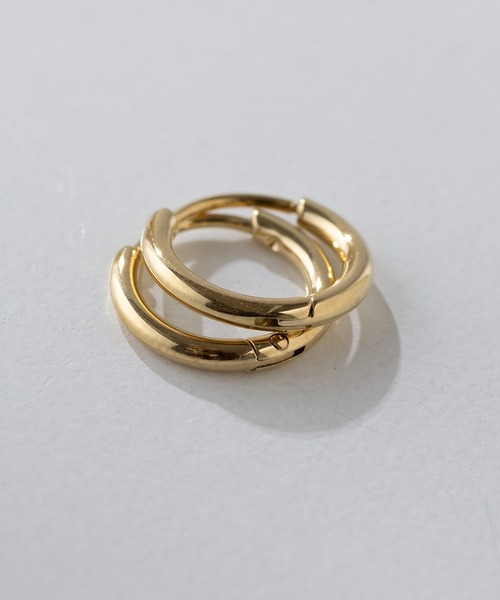 MAISON BREEZE（メゾンブリーズ）の「【MAISON BREEZE】ピアス ステンレス 細幅 丸甲 直径1.1cm ミニ シンプル ワンタッチ フープピアス　OSWY（ピアス（両耳用）・レディース・ブラック/シルバー/ゴールド・FREE）」の11枚目の写真