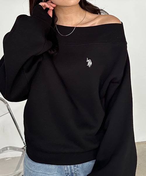 U.S. POLO ASSN.（ユーエスポロアッスン）の「RANAN/solleim別注【U.S.POLO ASSN.】 ワンショルスウェット（スウェット・レディース・ブラック/オフホワイト/グレー/ネイビー・M/L/LL）」の13枚目の写真