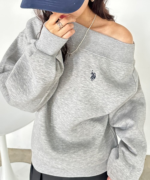 U.S. POLO ASSN.（ユーエスポロアッスン）の「RANAN/solleim別注【U.S.POLO ASSN.】 ワンショルスウェット（スウェット・レディース・ブラック/オフホワイト/グレー/ネイビー・M/L/LL）」の14枚目の写真