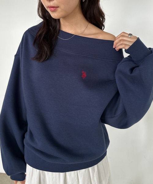 U.S. POLO ASSN.（ユーエスポロアッスン）の「RANAN/solleim別注【U.S.POLO ASSN.】 ワンショルスウェット（スウェット・レディース・ブラック/オフホワイト/グレー/ネイビー・M/L/LL）」の17枚目の写真