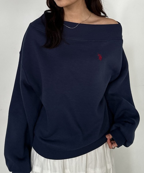 U.S. POLO ASSN.（ユーエスポロアッスン）の「RANAN/solleim別注【U.S.POLO ASSN.】 ワンショルスウェット（スウェット・レディース・ブラック/オフホワイト/グレー/ネイビー・M/L/LL）」の18枚目の写真