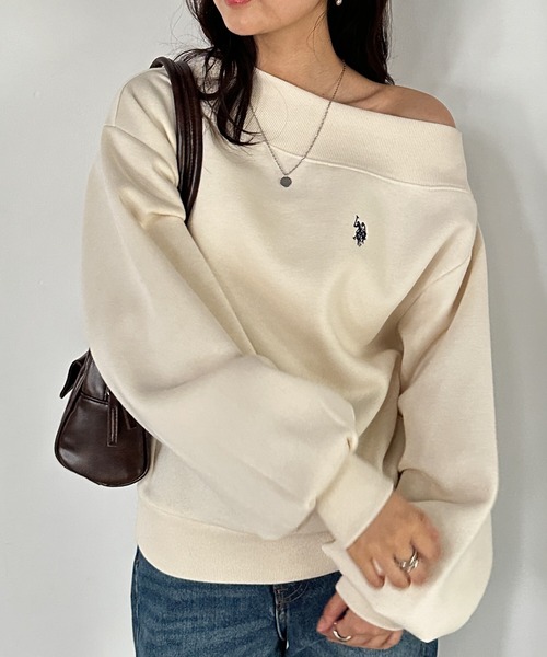 U.S. POLO ASSN.（ユーエスポロアッスン）の「RANAN/solleim別注【U.S.POLO ASSN.】 ワンショルスウェット（スウェット・レディース・ブラック/オフホワイト/グレー/ネイビー・M/L/LL）」の5枚目の写真