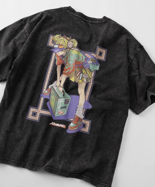 Von Dutch☆ウォッシュド バックプリント コットン 半袖Tシャツ セール】【84】「休日少女」 スノーウォッシュ加工 バック