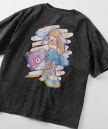 SlashDate（スラッシュデイト）の「【84】「休日少女」 スノーウォッシュ加工 バックプリント 半袖Tシャツ オーバーサイズ（Tシャツ/カットソー・メンズ）」