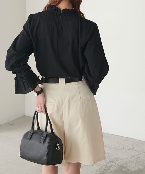 マシンウォッシャブル】シアーコットンフリルブラウス/インナー