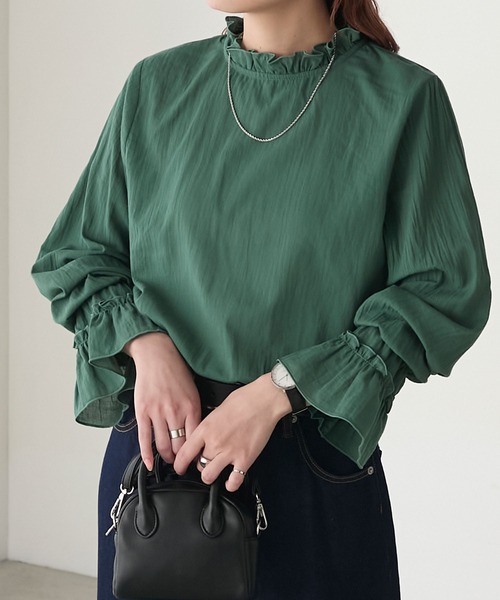 マシンウォッシャブル】シアーコットンフリルブラウス/インナー