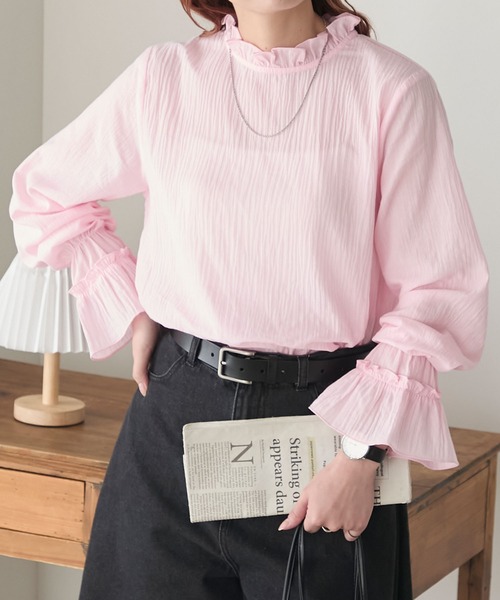 マシンウォッシャブル】シアーコットンフリルブラウス/インナー