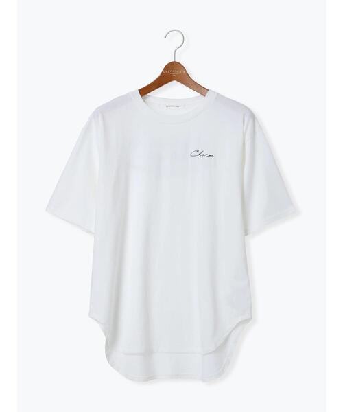 Lugnoncure（ルノンキュール）の「前後ロゴハーフスリーブTシャツ（Tシャツ/カットソー・レディース・ブラック/オフホワイト/チャコールグレー・F）」の14枚目の写真