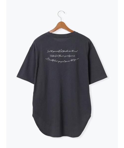 Lugnoncure（ルノンキュール）の「前後ロゴハーフスリーブTシャツ（Tシャツ/カットソー・レディース・ブラック/オフホワイト/チャコールグレー・F）」の17枚目の写真