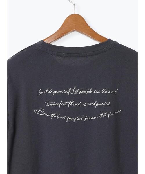 Lugnoncure（ルノンキュール）の「前後ロゴハーフスリーブTシャツ（Tシャツ/カットソー・レディース・ブラック/オフホワイト/チャコールグレー・F）」の21枚目の写真