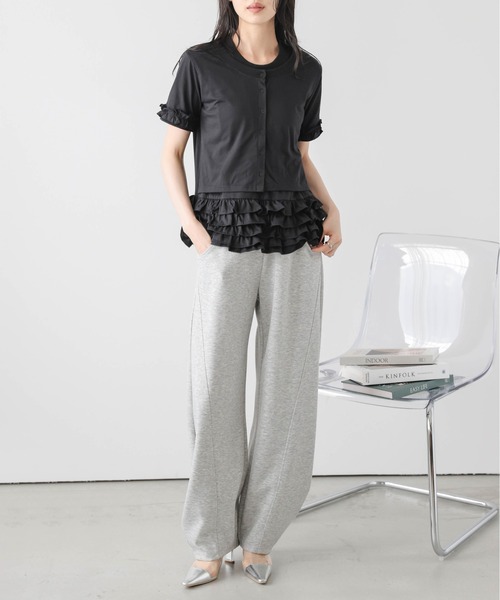 AMELY(エミリー)の「ティアードフリル ドッキングトップス(シャツ/ブラウス・レディース・ブラック/グレー/チャコール・フリー)」の10枚目の写真