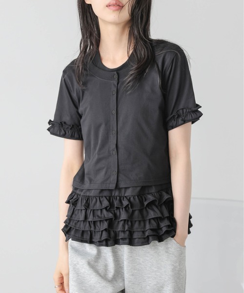 AMELY(エミリー)の「ティアードフリル ドッキングトップス(シャツ/ブラウス・レディース・ブラック/グレー/チャコール・フリー)」の9枚目の写真