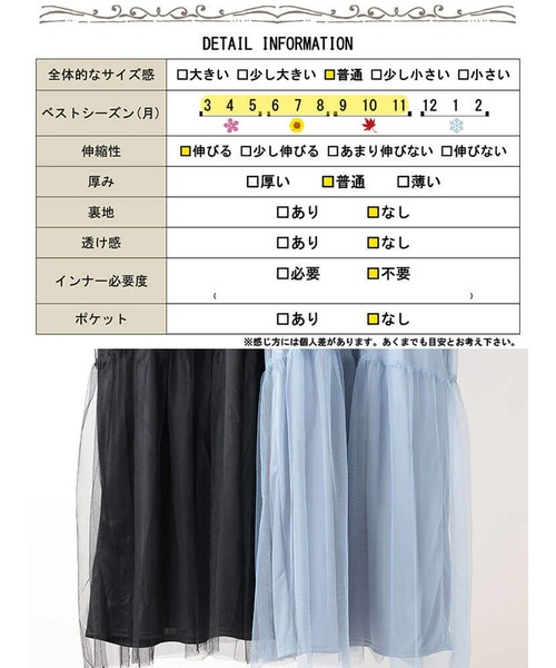GOLDJAPAN(ゴールドジャパン)の「チュールドッキングドロストワンピース【大きいサイズ対応】(ワンピース・レディース・ブラック/ブルーグレー・LL/3L/4L/5L)」の4枚目の写真