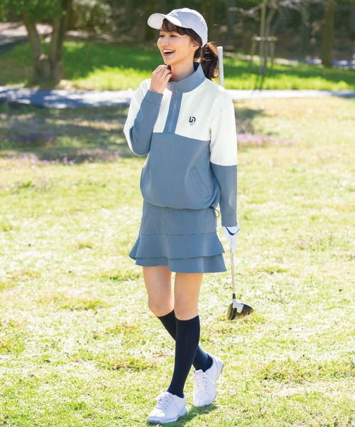 Malbon ゴルフウェア 上下セット 総柄プリーツスカート付き 限定カラ ⛳✨ 新品マルボンMALBONゴルフウェアレディース プリーツスカー Malbon