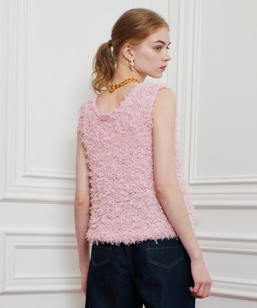 美品✨ルルウィルビー クルーネックシャギーニット 美品✨ルルウィルビー クルーネックシャギーニット