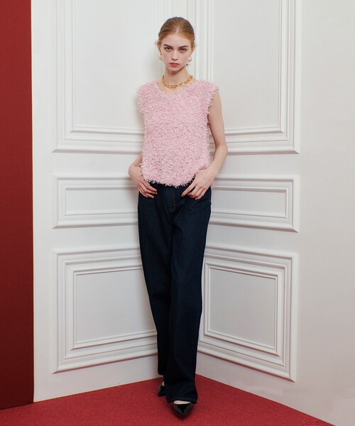 ニット セーター 「LOULOU WILLOUGHBY」リボンシャギープルオーバー レディース LOULOU WILLOUGHBY】リボンシャギープルオーバー（ニット