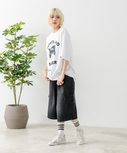 SAVIER(サビアー)の「【SAVIER/サビアー】アニマルプリント オーバーサイズ Tシャツ(Tシャツ/カットソー・メンズ・ホワイト/ブラック・MEDIUM/LARGE)」の5枚目の写真