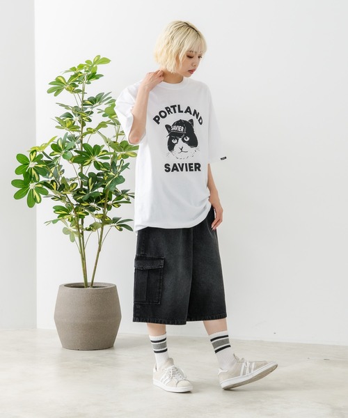 SAVIER(サビアー)の「【SAVIER/サビアー】アニマルプリント オーバーサイズ Tシャツ(Tシャツ/カットソー・メンズ・ホワイト/ブラック・MEDIUM/LARGE)」の7枚目の写真