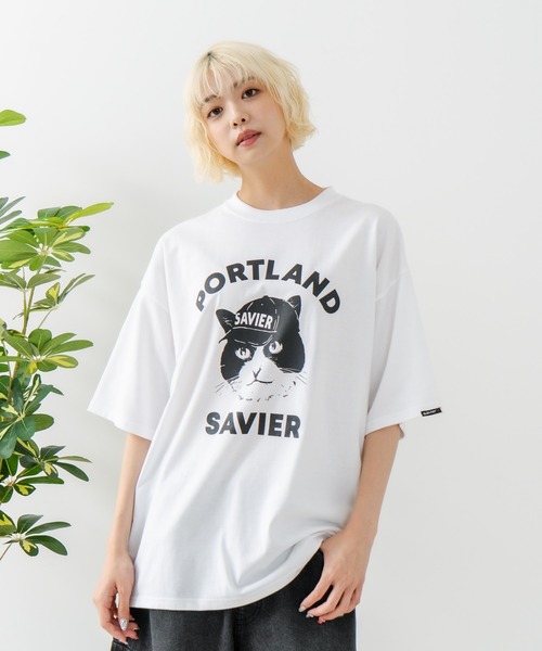 SAVIER(サビアー)の「【SAVIER/サビアー】アニマルプリント オーバーサイズ Tシャツ(Tシャツ/カットソー・メンズ・ホワイト/ブラック・MEDIUM/LARGE)」の8枚目の写真