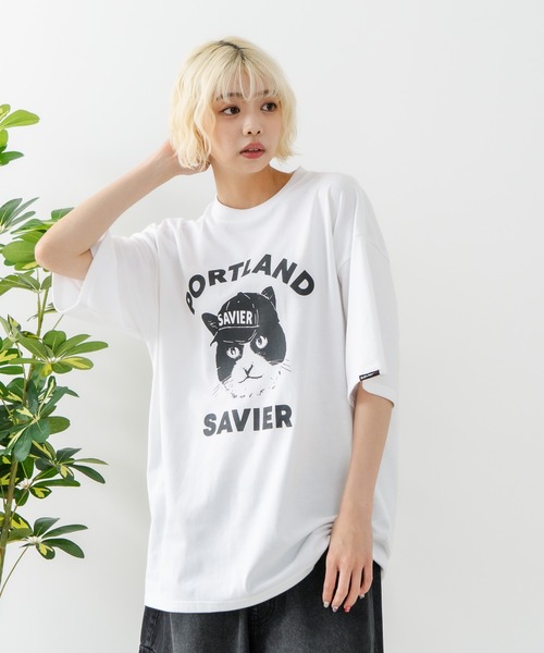 SAVIER(サビアー)の「【SAVIER/サビアー】アニマルプリント オーバーサイズ Tシャツ(Tシャツ/カットソー・メンズ・ホワイト/ブラック・MEDIUM/LARGE)」の9枚目の写真